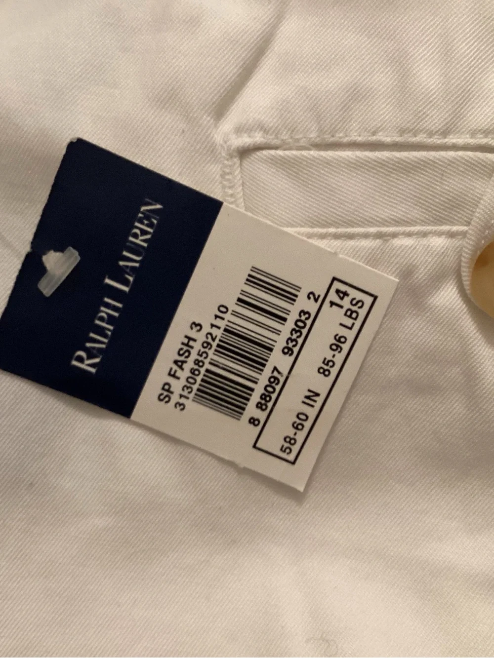 Ralph Lauren White Cotton Shorts with Navy-Trim Belt and Gold Buckle